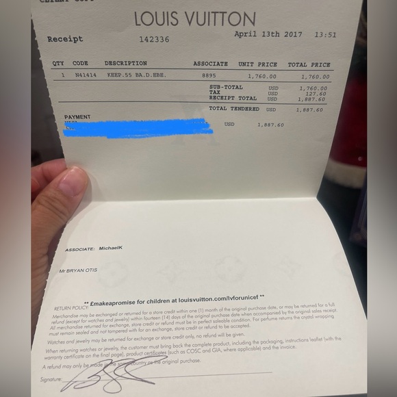 Louis Vuitton Keepall Bandouliere 55 Damier Ebene NWT - Picture 16 of 16